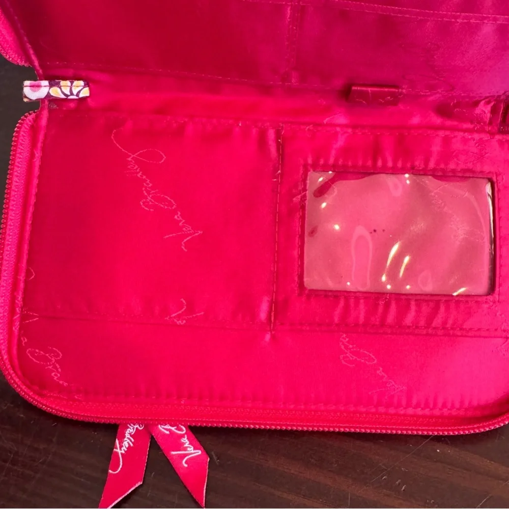 Vera Bradley Raspberry Fizz zip-around wallet pink paisley 2008 retired